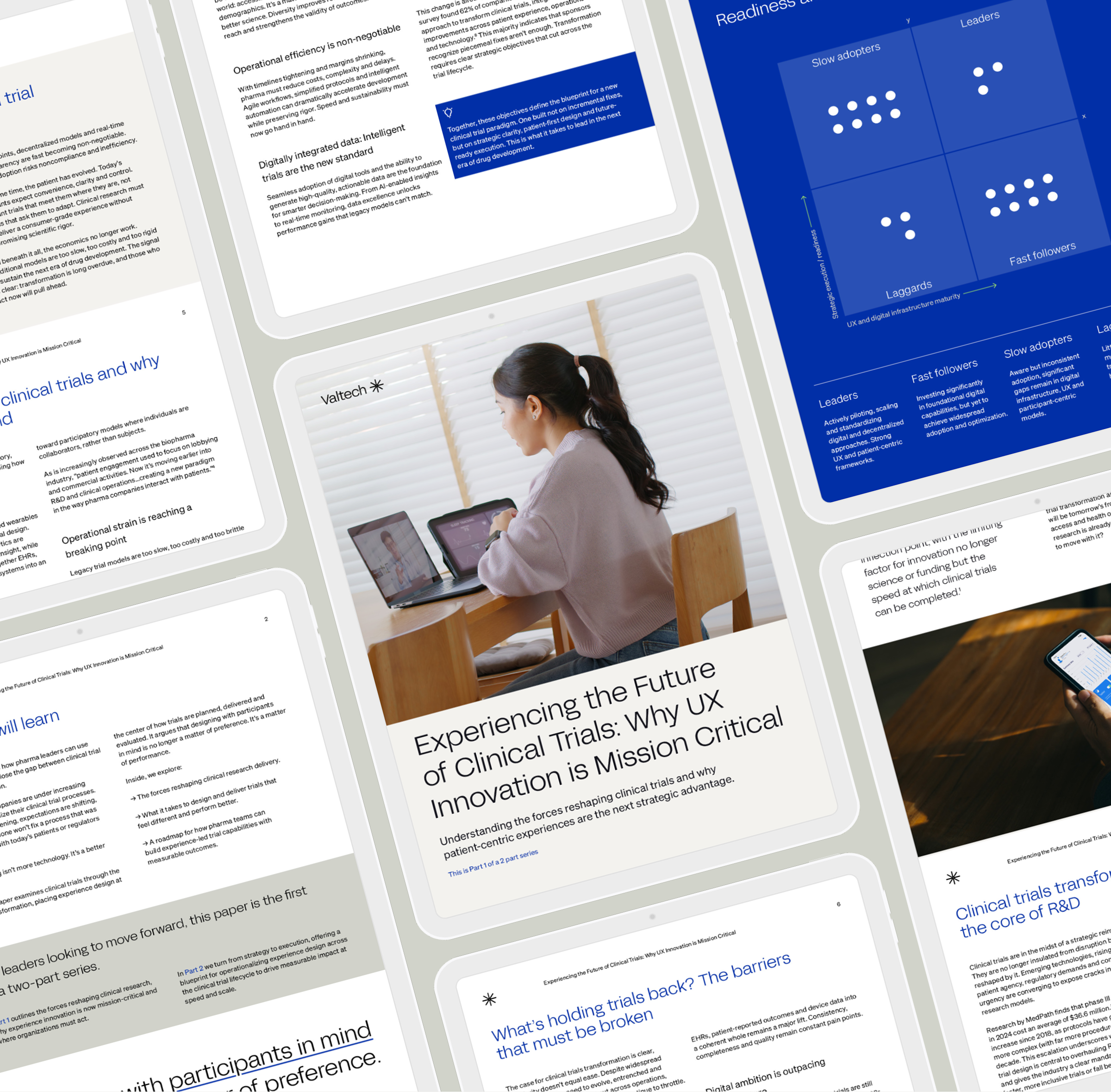 A collage of various pages displaying different types of information and layouts