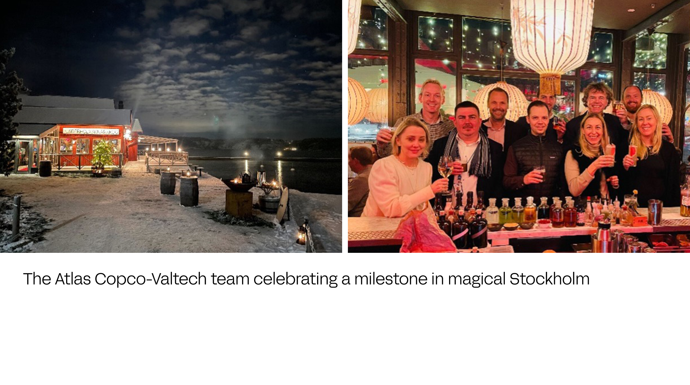 L'équipe Atlas Copco-Valtech fête une étape importante dans la ville de Stockholm